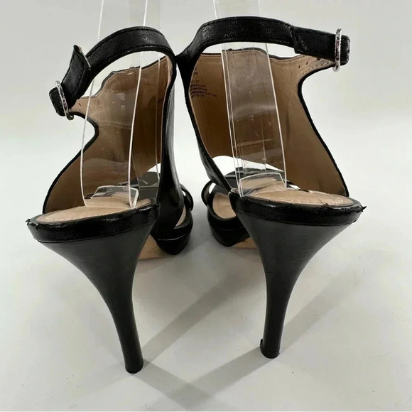 Dkny womens heels size 10 41 black leather platform chunky booties - Picture 4 of 15